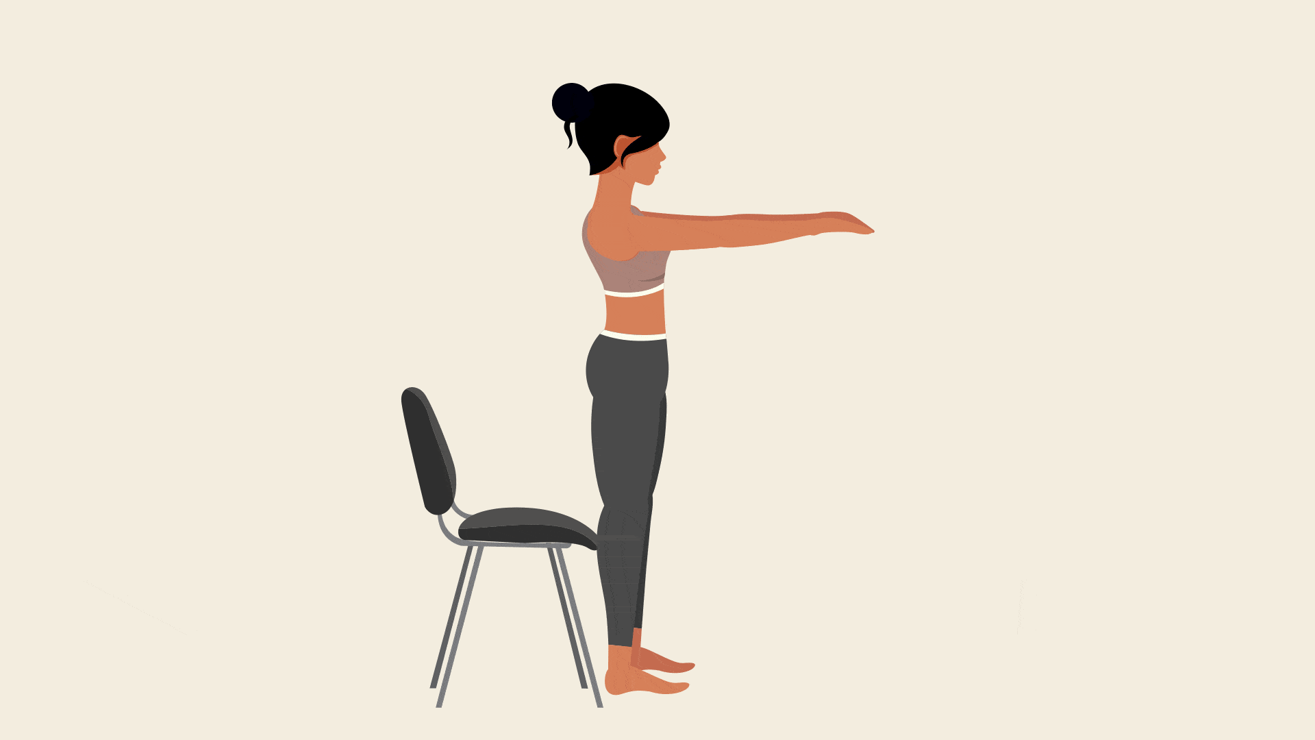 Chair squats exercise demonstration