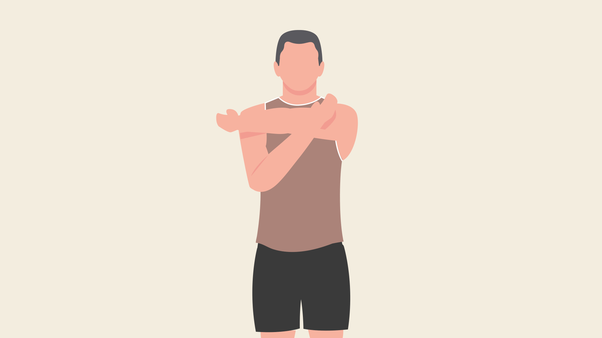 Cross body shoulder stretch exercise demonstration